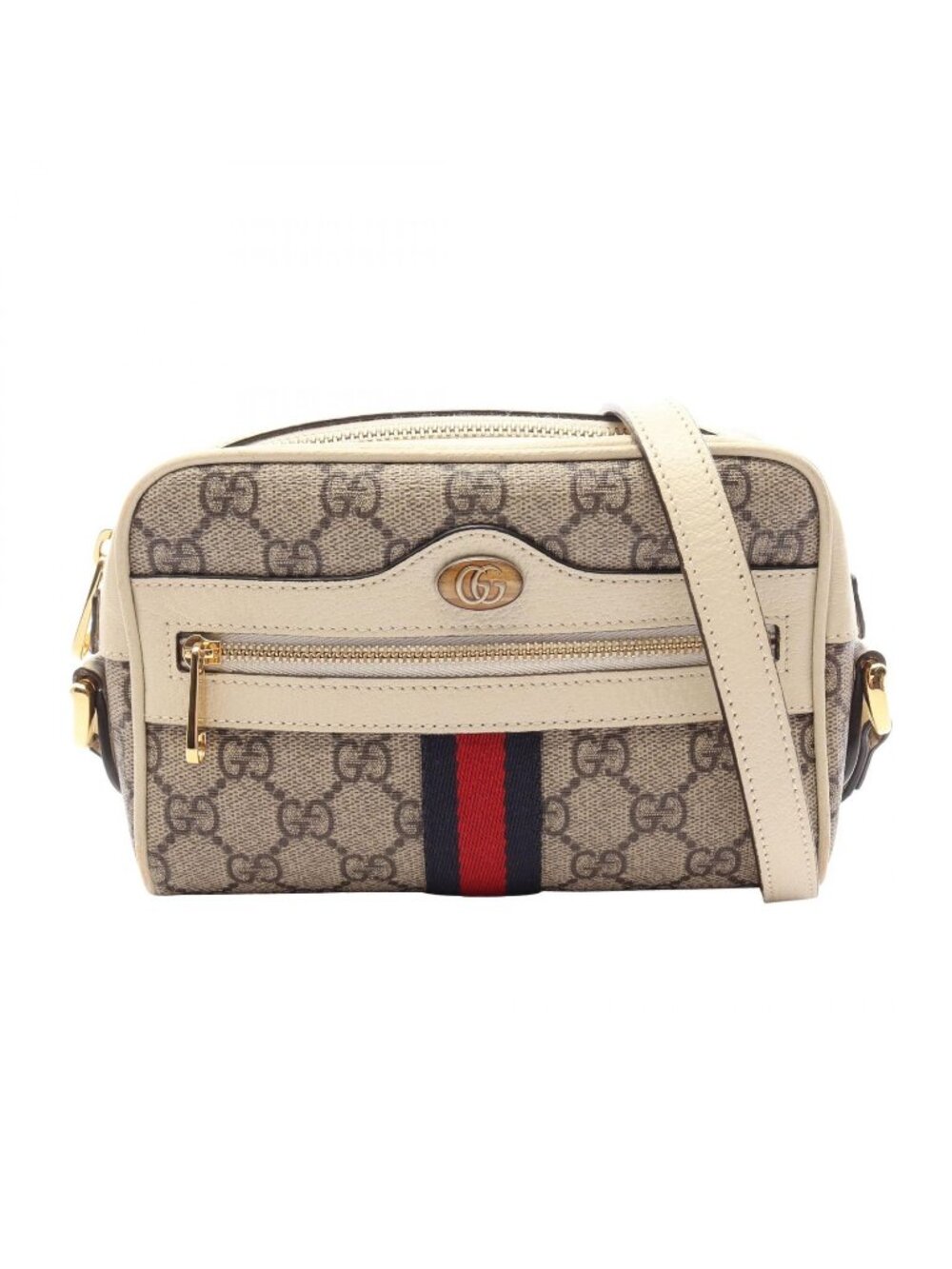 Gucci Shoulder Bag Ophidia GG Supreme Beige Off White Leather Mini